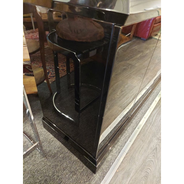 Mastercraft Style Modern Mid Century Design Black Lacquered Sideboard or Credenza For Sale - Image 4 of 10