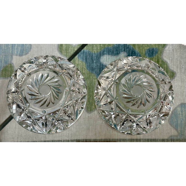 Crystal Cut Pinwheel Ash Trays - A Pair For Sale In New York - Image 6 of 10