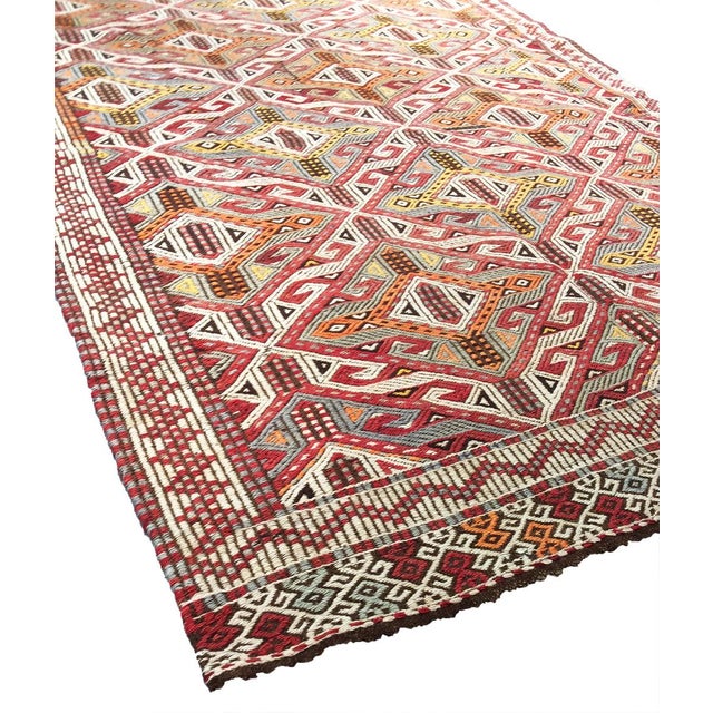Traditional Pasargad Home Vintage Kilim Multi Wool Area Rug, 5' 4'' X 10' 4'' For Sale - Image 3 of 3