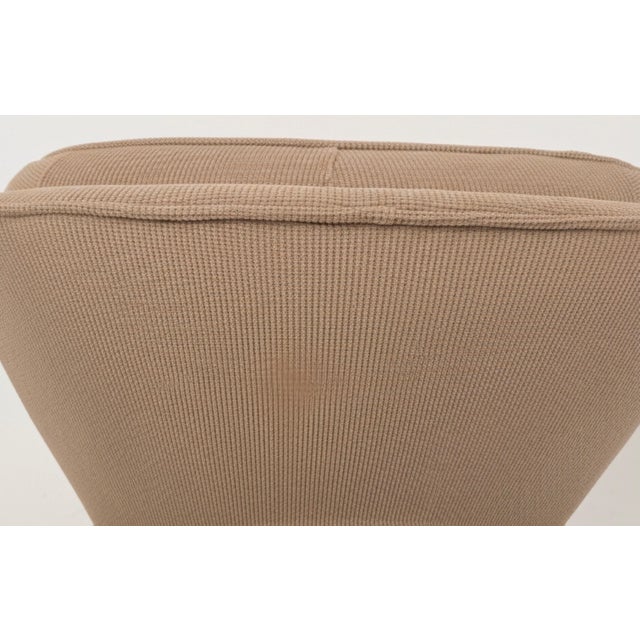 Wood 1960s Drexel Traditional Classics Tufted Pink Corduroy Swivel Rocker Accent Chair For Sale - Image 7 of 8