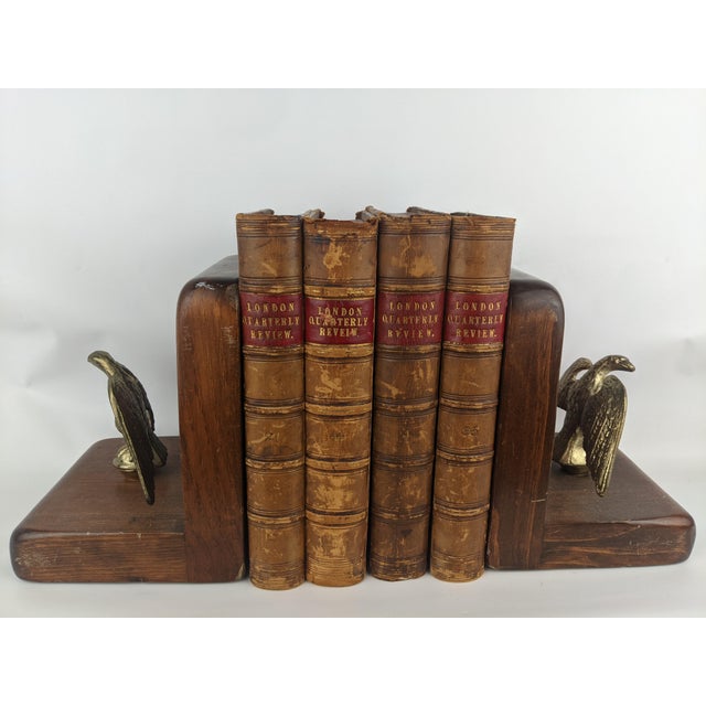 Antique London Quarterly Review Books – Set of 4 Decorative Leather-Bound Volumes For Sale - Image 13 of 13