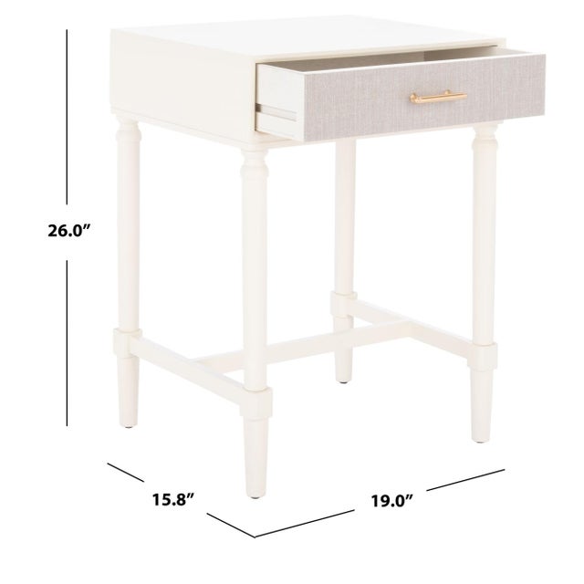 Coastal Estella 1 Drawer Accent Table in White For Sale - Image 3 of 11