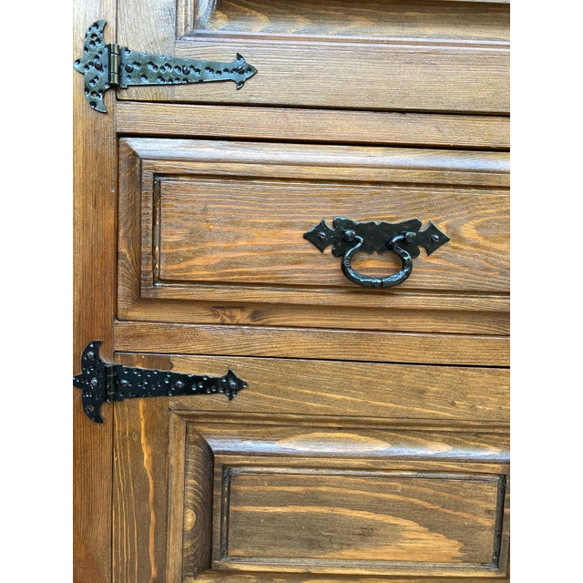 Brown Late 19th Century Cupboard or Cabinet, Walnut, Castillian Influence, Spain, Restored For Sale - Image 8 of 18