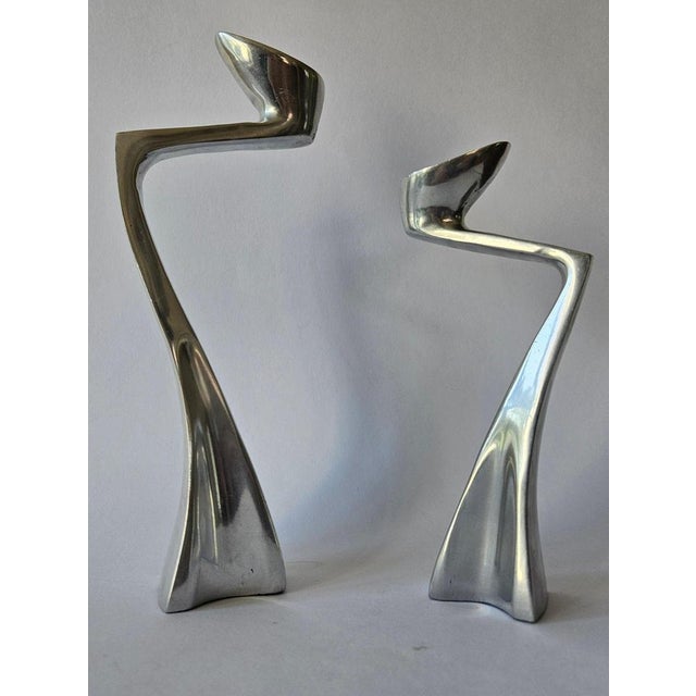 Mid-Century Swan Candleholders attributed to Matthew Hilton, England, 1986, Set of 2 For Sale - Image 8 of 15