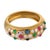 Contemporary Vintage Emerald Ruby Sapphire Diamond 18k Yellow Gold Pave Ring, Size 6.25 For Sale - Image 3 of 6