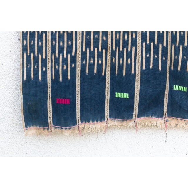African Vintage Baoule African "Tiassale Indigo" Ikat Throw For Sale - Image 3 of 6