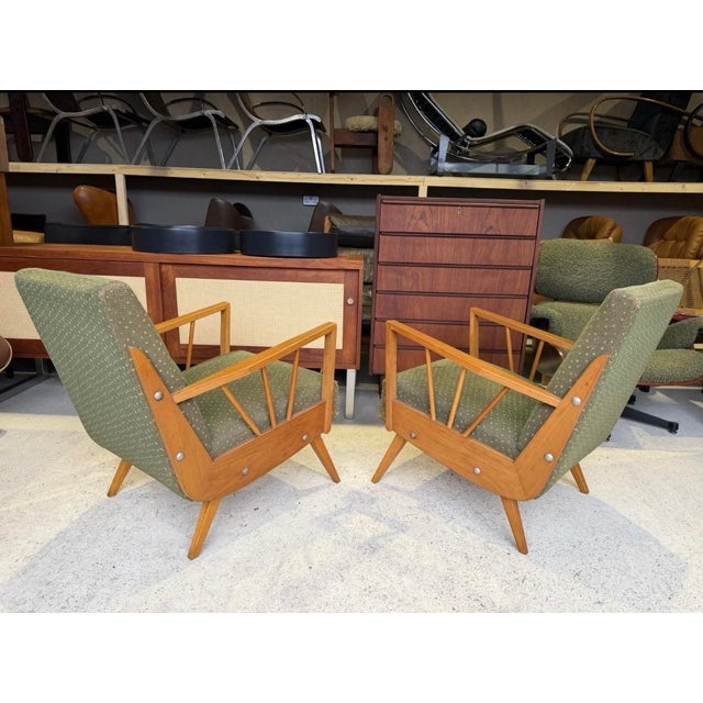 Mid-Century Danish Style Armchairs, Set of 2 For Sale - Image 15 of 18