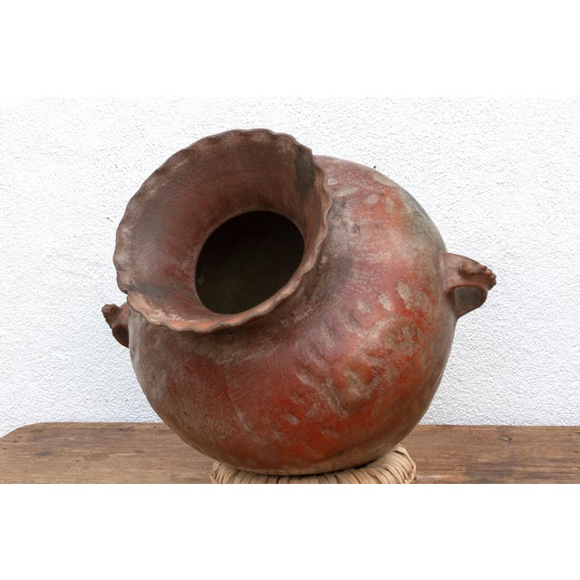 Brown Large Antique Guatemalan Glazed Pot For Sale - Image 8 of 10
