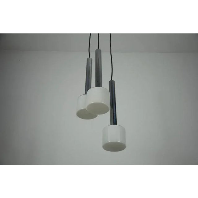1970s Chrome and Opal Glass Cascade Pendant Lamp, Germany, 1970s For Sale - Image 5 of 11