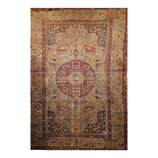Antique Turkish Sivas Rug, Handwoven Wool, Garden Design, 19th Century, 4' x 6' For Sale