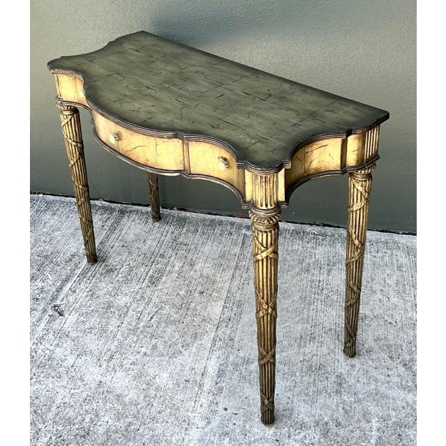 Late 20th Century Vintage Mainland Smith Gold Finish Wood Console Table For Sale - Image 5 of 12