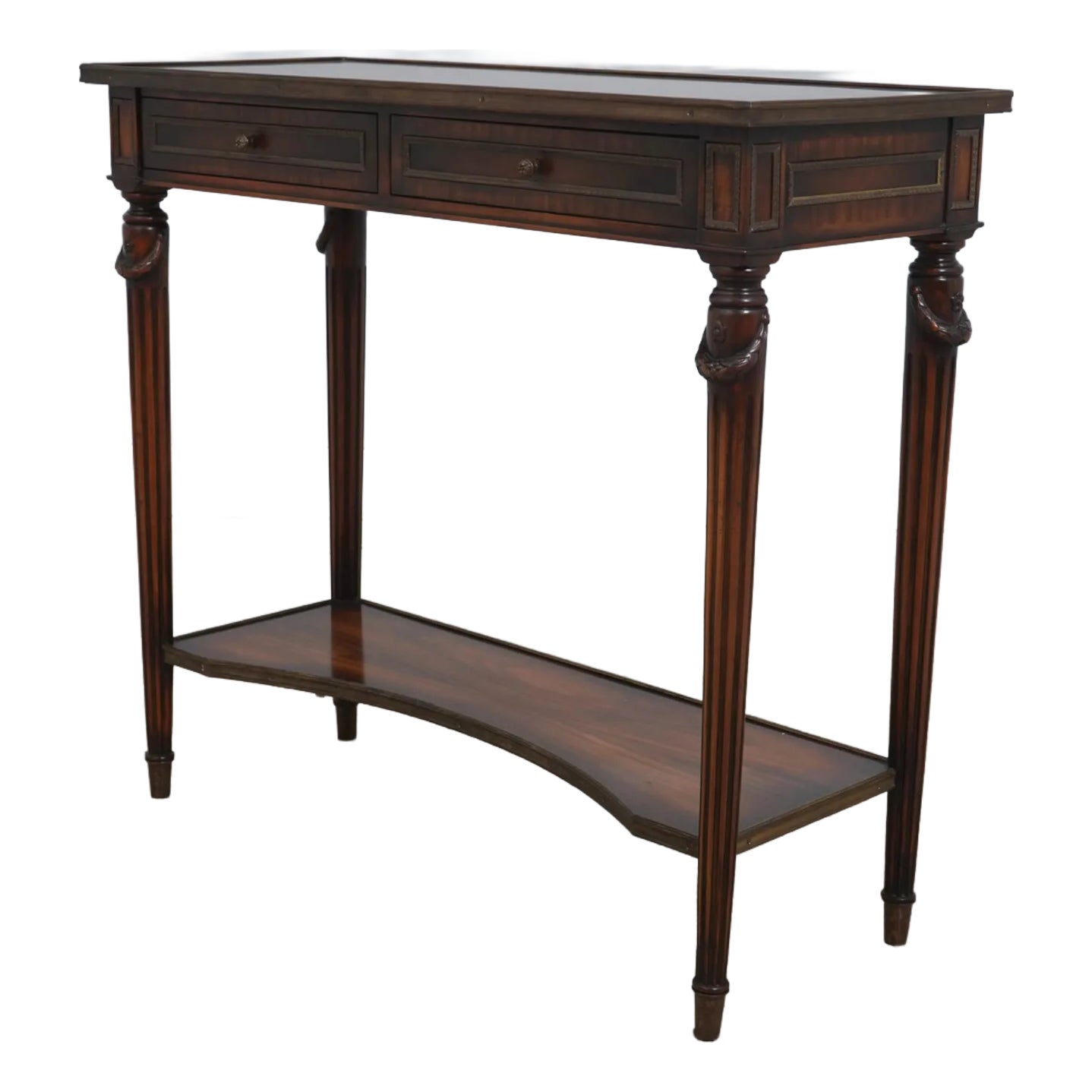Theodore Alexander French Louis Style Bronze Trim Console Table | Chairish