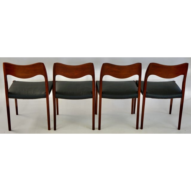 J.L. Møllers Møbelfabrik Mid 20th Century Niels Otto Moller Teak Chairs Model 71- Sold Individually For Sale - Image 4 of 12