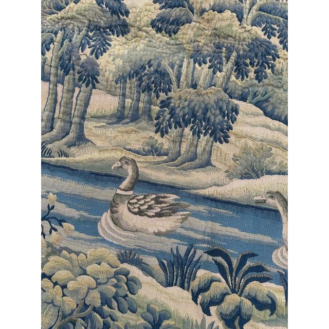Mid-Century French Jacquard Halluin Tapestry with Verdure Mallard in the style of Aubusson, 1960s For Sale - Image 10 of 18