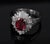 Late 20th Century Gia Certified Ruby & 0.54ct Diamond Platinum Ring, Size 4.75 For Sale - Image 12 of 18