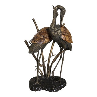 Maitland Smith Bronze Bird Lamp For Sale