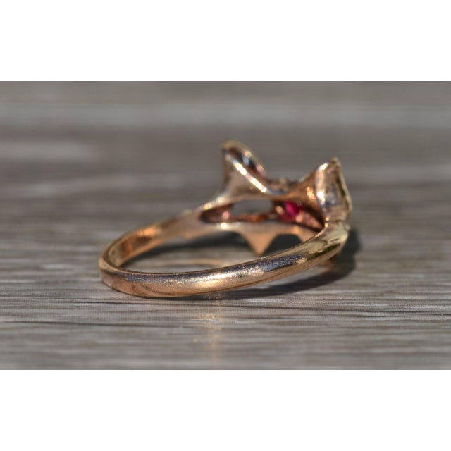 The Fennville: Ladies Rose Gold Bow Ring set with Doublet Center For Sale In Philadelphia - Image 6 of 10