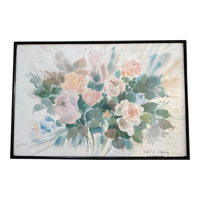 Vintage 1989 “Rose Explosion” Floral Print by Robert Fleming For Sale