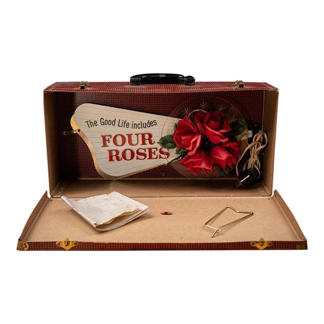 Vintage "Four Roses" Lighted Sign Salesman Sample in Case For Sale
