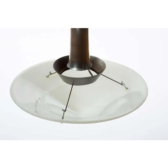 Mid-Century Modern Gerald Thurston for Lightolier Steel and Glass Dome Chandelier For Sale - Image 3 of 4