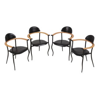 Arrbem Set of 4 Stiletto Arm Dining Chairs For Sale