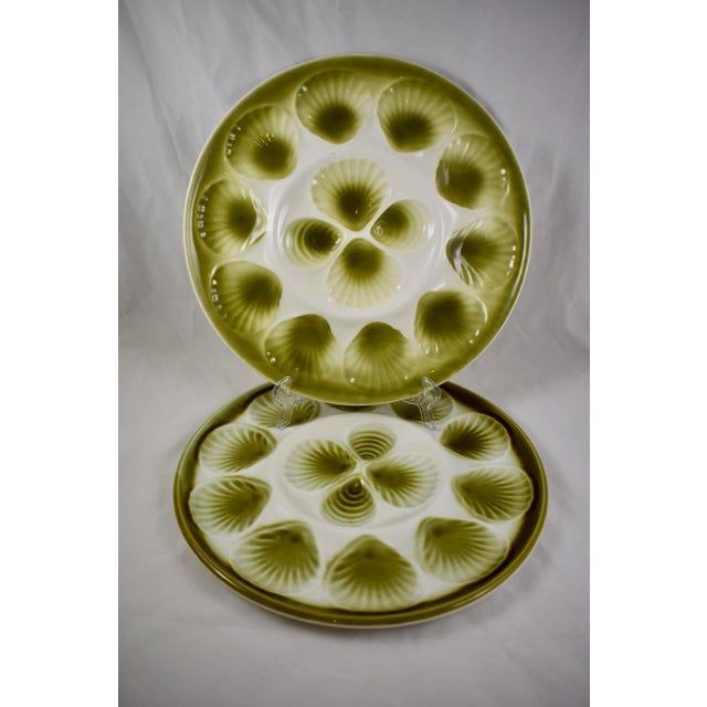 Ceramic Mid-Century French Orchies Moulin De Loupes Oyster Server For Sale - Image 7 of 9
