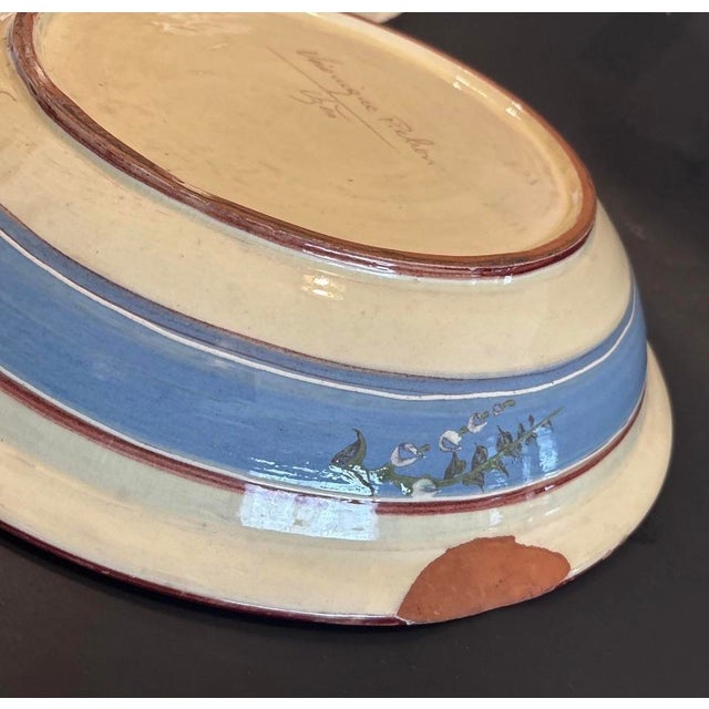 Rare Veironique Pichon Maison Uzes France Clay Bowl Hand Made Pottery 14.5” For Sale In Chicago - Image 6 of 12
