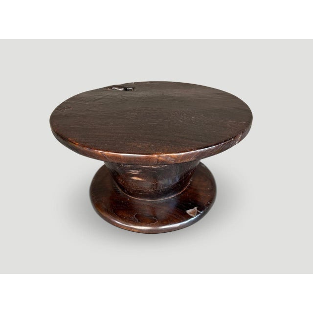 Andrianna Shamaris Teak Wood Side Table For Sale - Image 4 of 18