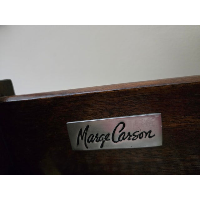 Marge Carson Verona Marble Top Carved Nightstand With Drawers For Sale - Image 10 of 11