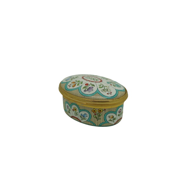 English 1988 Halcyon Days Enamels England Bilston & Battersea Keepsake Trinket Box 2" For Sale - Image 3 of 13