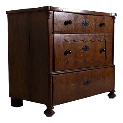 Italian Sicilian Chest of Drawers in Briar Wood, Late 1800s For Sale