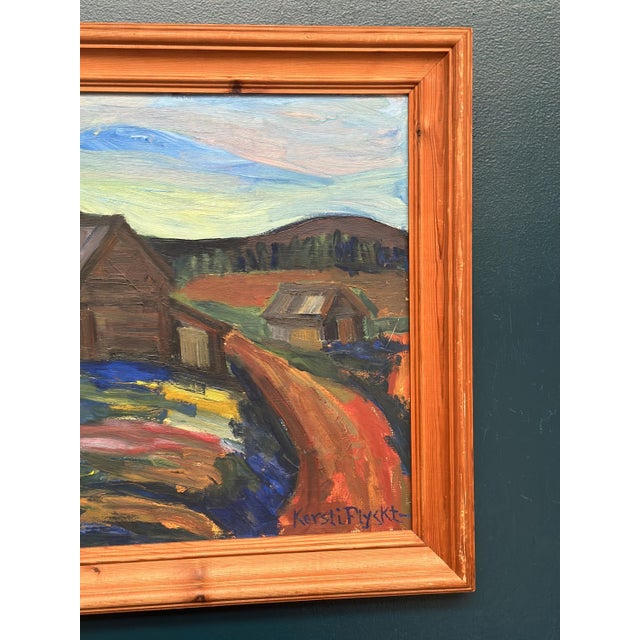 Kersti Flyckt, Mountain Landscape, 1960s, Oil on Panel, Framed For Sale - Image 13 of 18