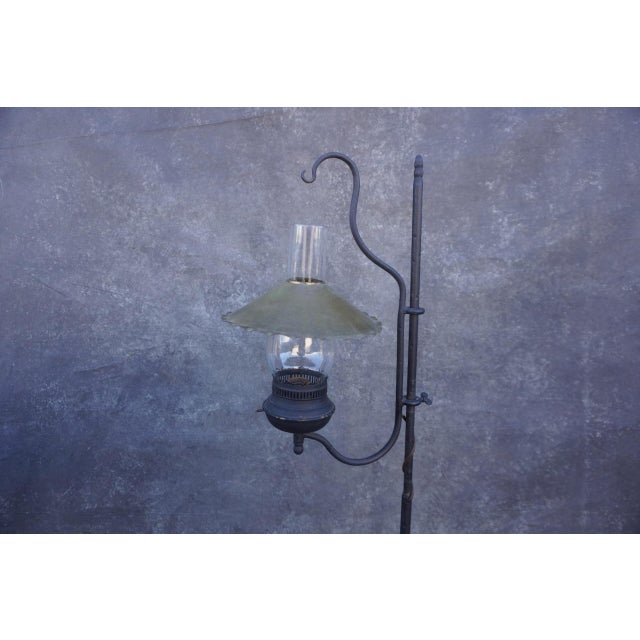 Black 1930s Monterey Wrought Iron Lantern Floor Lamp For Sale - Image 8 of 8