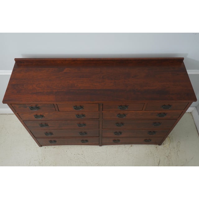 Michaels Arts & Crafts Mission Style Cherry 12 Drawer Dresser For Sale - Image 14 of 17