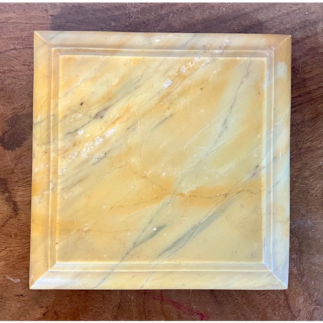 Antique 19th Century Italian Grand Tour Siena Marble Square Trivet or Dispay Base Plinth With Brass Feet For Sale - Image 12 of 13