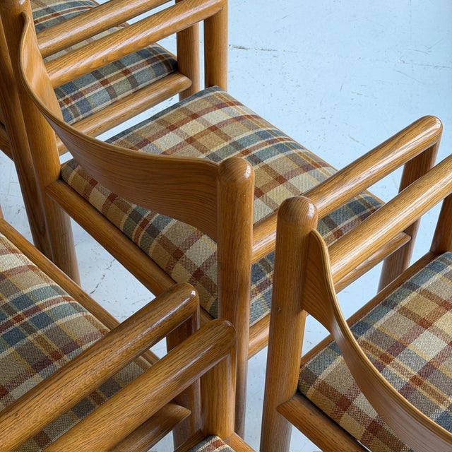 1970s Acorn Chairs Attributed to Massimo Vignelli in Plaid For Sale - Image 9 of 10