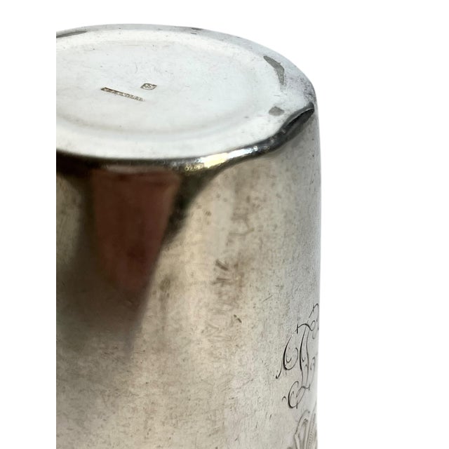 Set of 3 French Art Deco Silverplate Cups | Engraved Goblets or Match Holders For Sale - Image 12 of 13