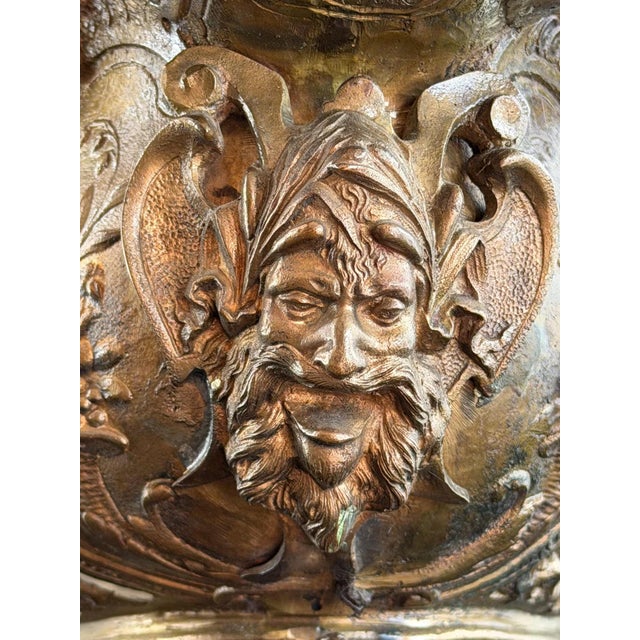 Large Antique French Rococo Revival Bronze Jardinière, 1800s For Sale - Image 5 of 9