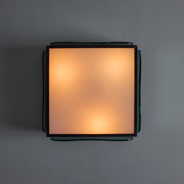 1970s Veca Glass Wall or Ceiling Lamp in the Manner of Max Ingrand For Sale - Image 11 of 16