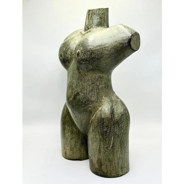 Art Deco Female Torso Sculpture, 1920s, Carved Wood For Sale - Image 4 of 12