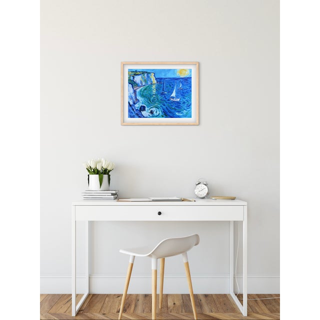 Blue Sail Away With Me - Modern Impressionist Oil Painting Seascape For Sale - Image 8 of 8