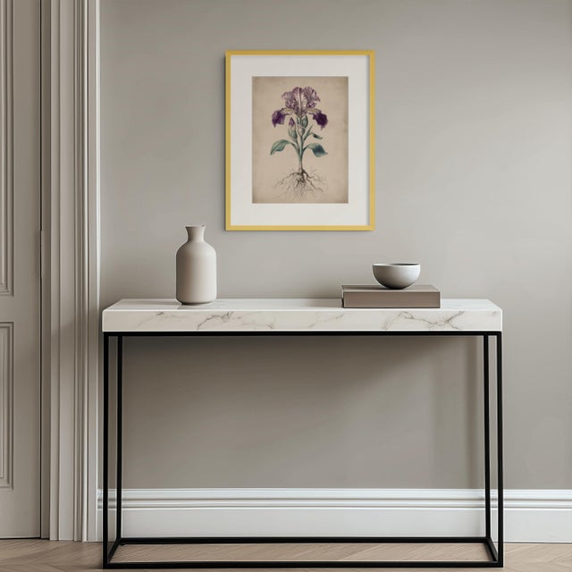 English 6" X 8" - Antique Botanical Study of 'Bowltube Iris' With Root System - Fine Art Print For Sale - Image 3 of 3