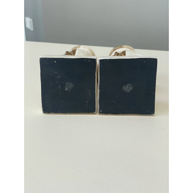 Pair of Vintage Italian Style Whitewashed & Gilt Candlesticks For Sale In Salt Lake City - Image 6 of 6