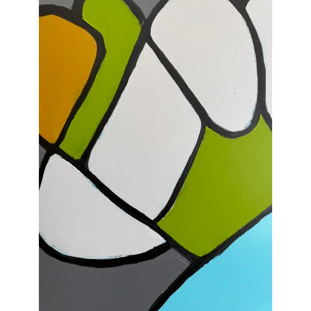 Bold Graphic Pop Art Abstract Canvas – Modern Color Block Painting (36 X 48) For Sale In Atlanta - Image 6 of 10