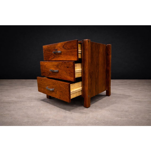 Jorge Zalszupin Side Table With Drawers in Rosewood, Jorge Zalszupin, 1960’s For Sale - Image 4 of 9