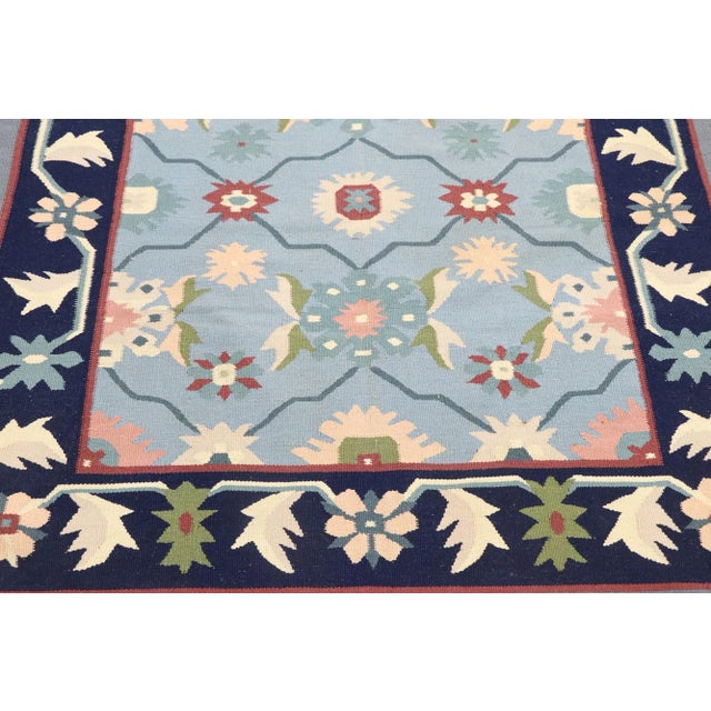 Vintage Romanian Floral Kilim Rug - 03'11 X 05'11 For Sale - Image 4 of 9