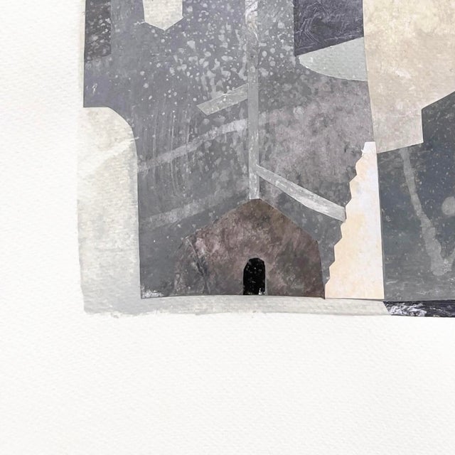 2020s My Home Town - Original Gray-Tone Architectural Mixed Media Collage on Paper by Maria C. Bernhardsson For Sale - Image 5 of 6