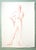 Realism Deep Red Standing Female Nude Watercolor Painting For Sale - Image 3 of 6