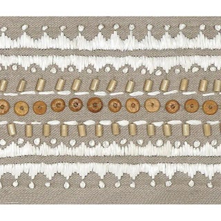 Sample - Schumacher X Mary Mcdonald Tonga Tape in Sea Oyster For Sale