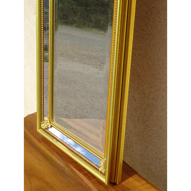 Golden Mirror with Beaded Frame and Fleur-De-Lys, 1980s For Sale - Image 13 of 14